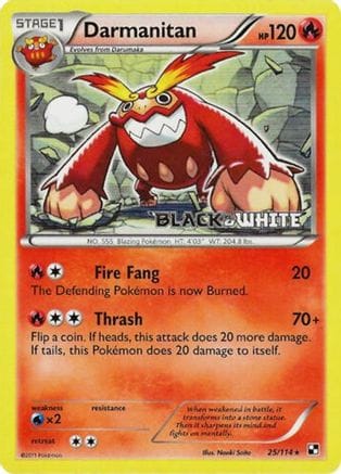 'Pokemon - 'Darmanitan 025/114  - Holofoil Black and White Promos - Promo
