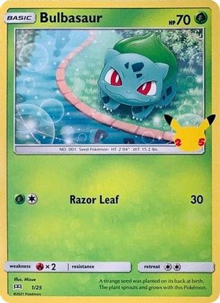 'Pokemon - 'Bulbasaur 001/25  McDonalds 25th Anniversary Promos - Promo