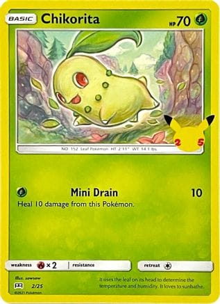 'Pokemon - 'Chikorita 002/25  McDonalds 25th Anniversary Promos - Promo