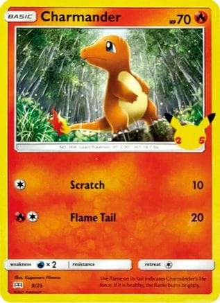 'Pokemon - 'Charmander 009/25  - Holofoil McDonalds 25th Anniversary Promos - Promo