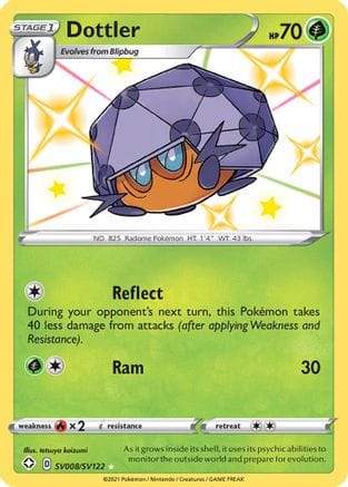 'Pokemon - 'Dottler SV008/SV122  - Holofoil Shining Fates Shiny Vault - Shiny Holo Rare