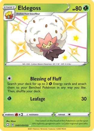'Pokemon - 'Eldegoss SV011/SV122  - Holofoil Shining Fates Shiny Vault - Shiny Holo Rare
