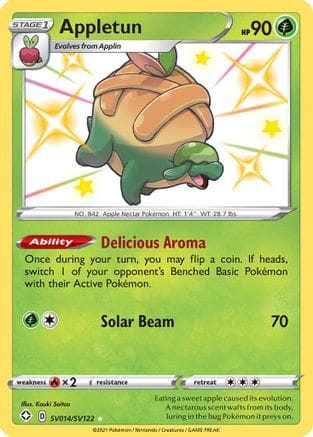 'Pokemon - 'Appletun SV014/SV122  - Holofoil Shining Fates Shiny Vault - Shiny Holo Rare