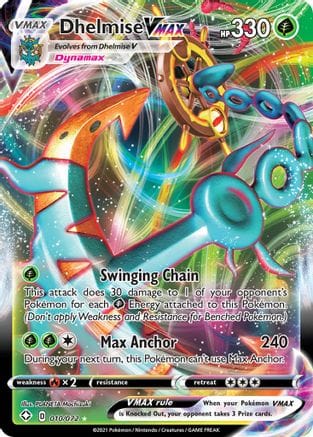 'Pokemon - 'Dhelmise VMAX 010/072  - Holofoil Shining Fates - Ultra Rare