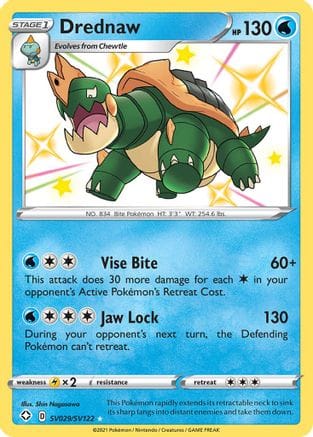 'Pokemon - 'Drednaw SV029/SV122  - Holofoil Shining Fates Shiny Vault - Shiny Holo Rare
