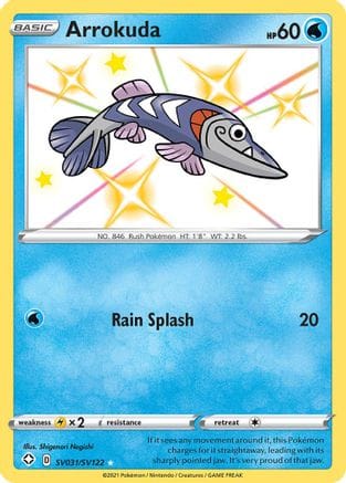 'Pokemon - 'Arrokuda SV031/SV122  - Holofoil Shining Fates Shiny Vault - Shiny Holo Rare