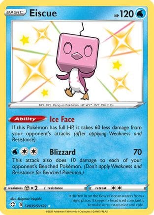 'Pokemon - 'Eiscue SV035/SV122  - Holofoil Shining Fates Shiny Vault - Shiny Holo Rare