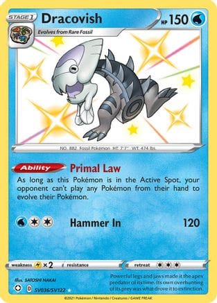 'Pokemon - 'Dracovish SV036/SV122  - Holofoil Shining Fates Shiny Vault - Shiny Holo Rare