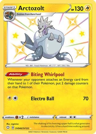 'Pokemon - 'Arctozolt SV046/SV122  - Holofoil Shining Fates Shiny Vault - Shiny Holo Rare