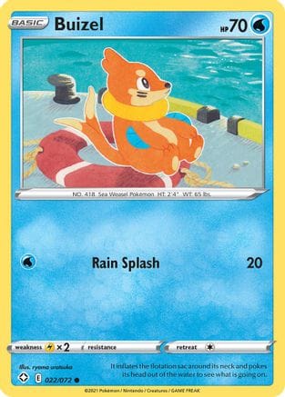 'Pokemon - 'Buizel 022/072  - Reverse Holofoil Shining Fates - Common