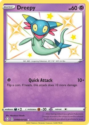 'Pokemon - 'Dreepy SV060/SV122  - Holofoil Shining Fates Shiny Vault - Shiny Holo Rare