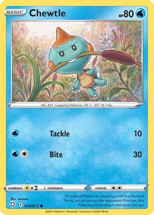 'Pokemon - 'Chewtle 026/072  Shining Fates - Common