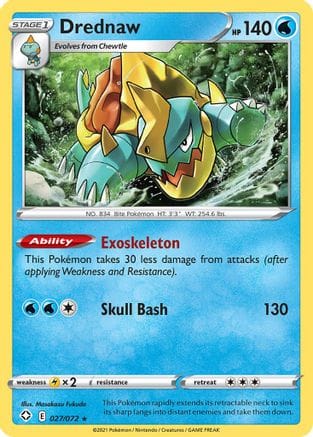'Pokemon - 'Drednaw 027/072  Shining Fates - Rare