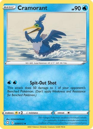 'Pokemon - 'Cramorant 028/072  Shining Fates - Uncommon