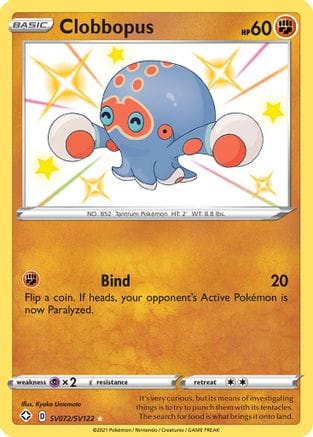 'Pokemon - 'Clobbopus SV072/SV122  - Holofoil Shining Fates Shiny Vault - Shiny Holo Rare
