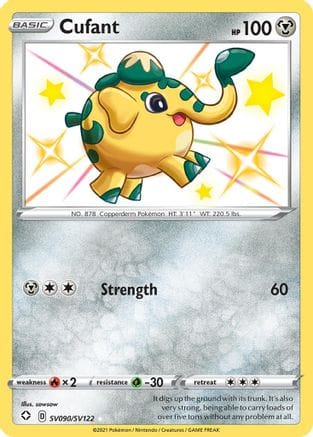 'Pokemon - 'Cufant SV090/SV122  - Holofoil Shining Fates Shiny Vault - Shiny Holo Rare