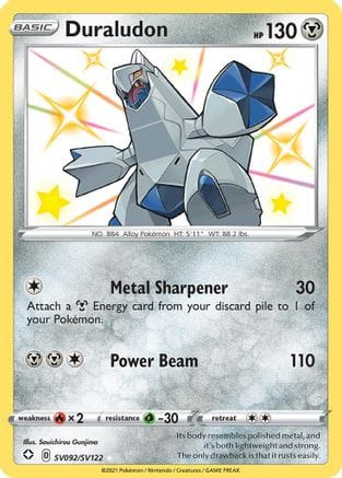 'Pokemon - 'Duraludon SV092/SV122  - Holofoil Shining Fates Shiny Vault - Shiny Holo Rare