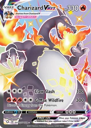 'Pokemon - 'Charizard VMAX SV107/SV122  - Holofoil Shining Fates Shiny Vault - Shiny Holo Rare