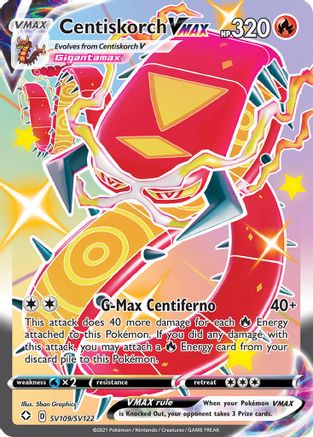 'Pokemon - 'Centiskorch VMAX SV109/SV122  - Holofoil Shining Fates Shiny Vault - Shiny Holo Rare