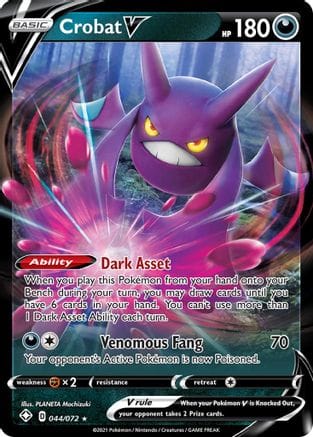 'Pokemon - 'Crobat V 044/072  - Holofoil Shining Fates - Ultra Rare