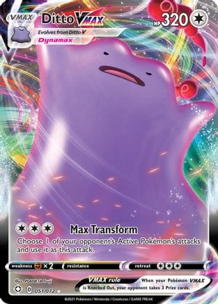 'Pokemon - 'Ditto VMAX 051/072  - Holofoil Shining Fates - Ultra Rare