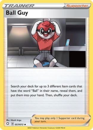 'Pokemon - 'Ball Guy 057/072  - Reverse Holofoil Shining Fates - Uncommon