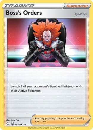 'Pokemon - 'Boss's Orders 058/072  - Reverse Holofoil Shining Fates - Rare