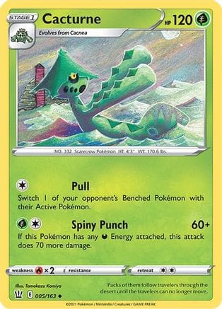 'Pokemon - 'Cacturne 005/163  - Reverse Holofoil SWSH05 Battle Styles - Uncommon