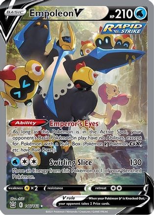 'Pokemon - 'Empoleon V (Alternate Full Art) 146/163  - Holofoil SWSH05 Battle Styles - Ultra Rare