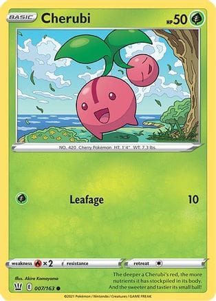 'Pokemon - 'Cherubi 007/163  - Reverse Holofoil SWSH05 Battle Styles - Common