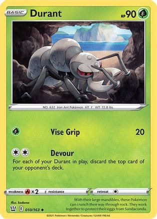 'Pokemon - 'Durant 010/163  SWSH05 Battle Styles - Uncommon