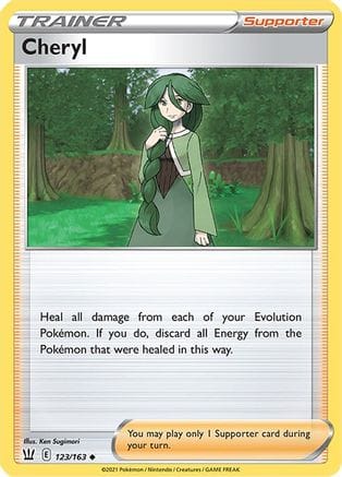 'Pokemon - 'Cheryl 123/163  - Reverse Holofoil SWSH05 Battle Styles - Uncommon