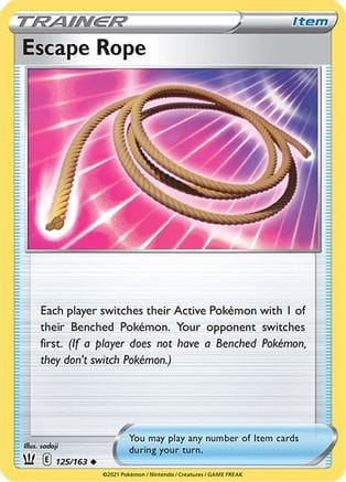 'Pokemon - 'Escape Rope 125/163  - Reverse Holofoil SWSH05 Battle Styles - Uncommon