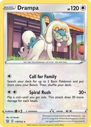 'Pokemon - 'Drampa 119/163  SWSH05 Battle Styles - Rare