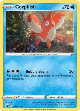 'Pokemon - 'Corphish 038/163  SWSH05 Battle Styles - Common