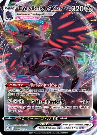 'Pokemon - 'Corviknight VMAX 110/163  - Holofoil SWSH05 Battle Styles - Ultra Rare