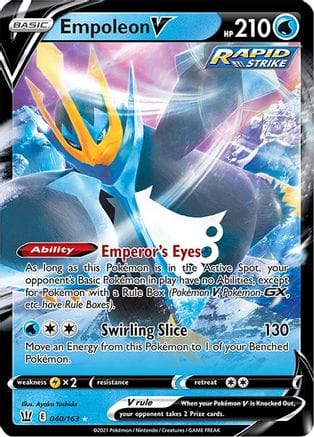 'Pokemon - 'Empoleon V 040/163  - Holofoil SWSH05 Battle Styles - Ultra Rare