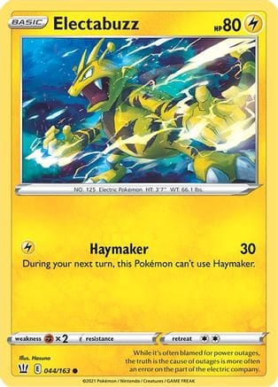 'Pokemon - 'Electabuzz 044/163  SWSH05 Battle Styles - Common