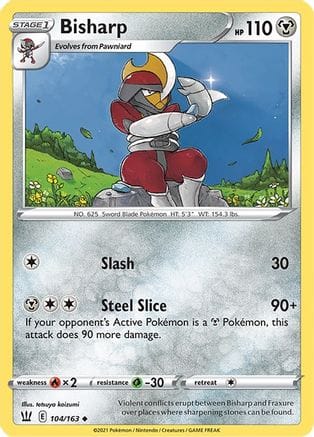 'Pokemon - 'Bisharp 104/163  SWSH05 Battle Styles - Uncommon