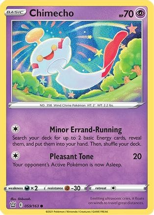 'Pokemon - 'Chimecho 059/163  - Reverse Holofoil SWSH05 Battle Styles - Common