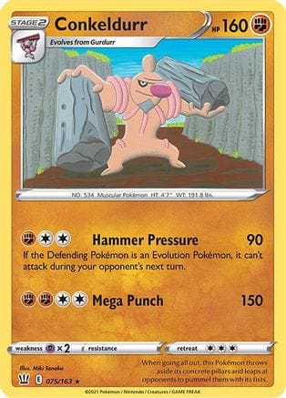 'Pokemon - 'Conkeldurr 075/163  SWSH05 Battle Styles - Rare
