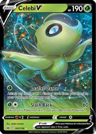 'Pokemon - 'Celebi V 007/198  - Holofoil SWSH06 Chilling Reign - Ultra Rare