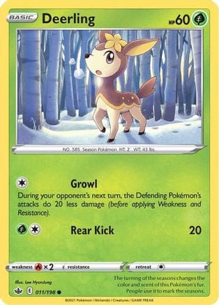 'Pokemon - 'Deerling 011/198  - Reverse Holofoil SWSH06 Chilling Reign - Common