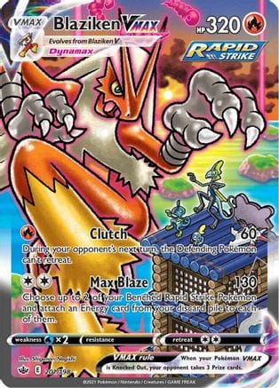 'Pokemon - 'Blaziken VMAX (Alternate Art Secret) 201/198  - Holofoil SWSH06 Chilling Reign - Secret Rare