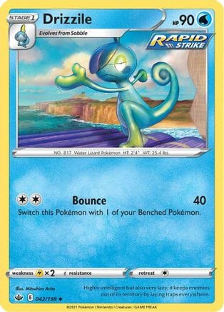 'Pokemon - 'Drizzile 042/198  - Reverse Holofoil SWSH06 Chilling Reign - Uncommon