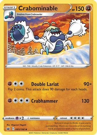 'Pokemon - 'Crabominable 085/198  SWSH06 Chilling Reign - Uncommon