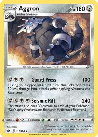 'Pokemon - 'Aggron 111/198  SWSH06 Chilling Reign - Rare