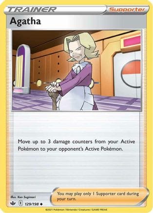 'Pokemon - 'Agatha 129/198  SWSH06 Chilling Reign - Uncommon