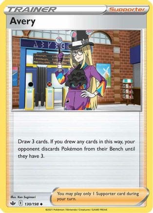 'Pokemon - 'Avery 130/198  - Reverse Holofoil SWSH06 Chilling Reign - Uncommon