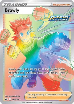 'Pokemon - 'Brawly (Secret) 212/198  - Holofoil SWSH06 Chilling Reign - Secret Rare